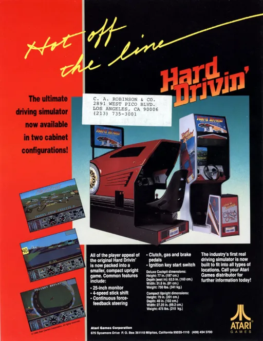 Hard Drivin's Airborne (prototype, rev 2.7)