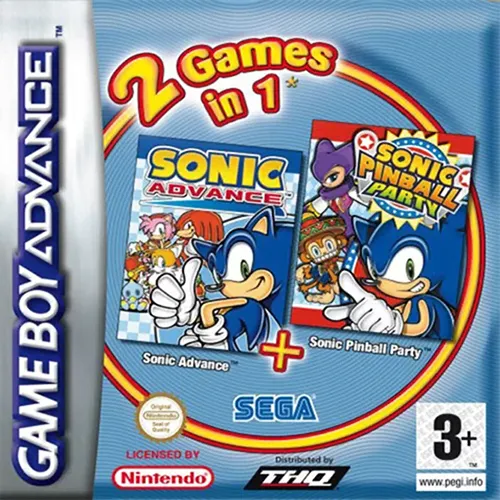 2 Games in 1 - Sonic Advance + Sonic Pinball Party (Europe) (En,Ja,Fr,De,Es+En,Ja,Fr,De,Es,It)