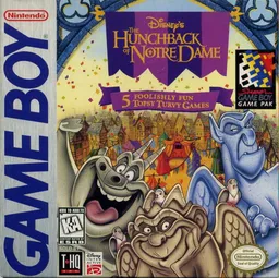 Hunchback of Notre Dame, The - 5 Foolishly Fun Topsy Turvy Games (USA, Europe) (SGB Enhanced)